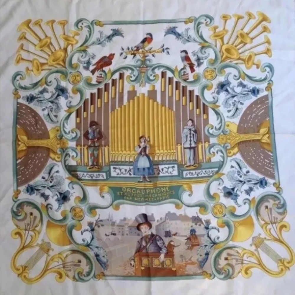 Hermès Scarf Orgauphone et Autres Mecaniques Silk - Picture 2 of 14